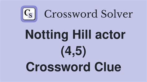 notting hill actors|notting hill actor hugh crossword.